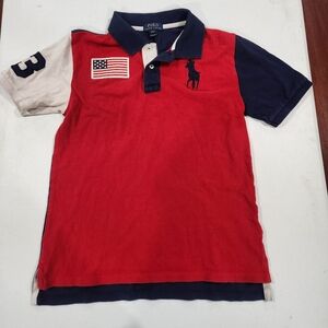 Polo by Ralph Lauren Kids Red and Blue Polo Shirt USA Big Pony Old Money